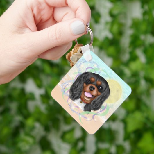 Black and Tan Cavalier King Charles Spaniel Sleutelhanger (Hand)