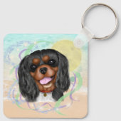 Black and Tan Cavalier King Charles Spaniel Sleutelhanger (Achterkant)