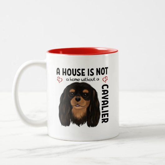 Black and Tan Cavalier King Charles Spaniel Tweekleurige Koffiemok (Links)