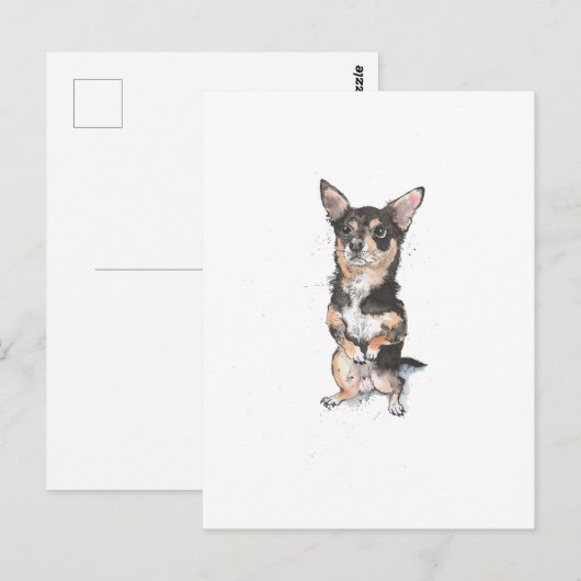 Black and Tan Chihuahua Cute grappdog Briefkaart (Voorkant / Achterkant)