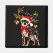 Black And Tan Chihuahua Gorgeous Reindeer Christma Magneet (Voorkant)