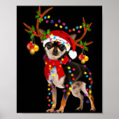Black And Tan Chihuahua Gorgeous Reindeer Christma Poster (Voorkant)