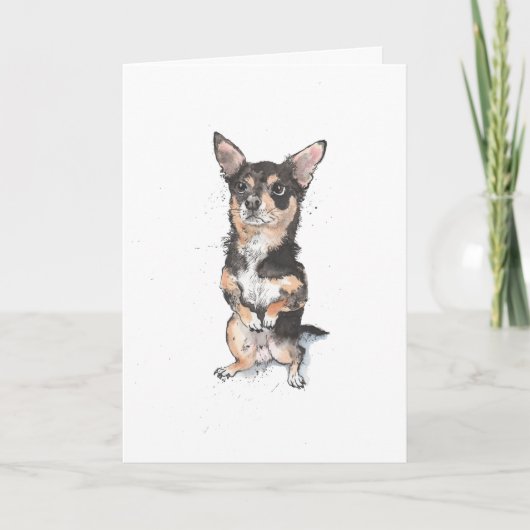Black and Tan Chihuahua, grappige Dog Birthday Car Kaart (Voorkant)
