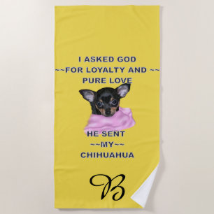 Black and Tan Chihuahua Puppy Monogrammed Strandlaken