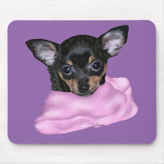 Black and Tan Chihuahua Puppy Muismat (Voorkant)