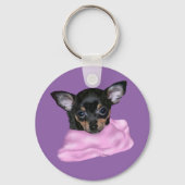 Black and Tan Chihuahua Puppy Sleutelhanger (Voorkant)