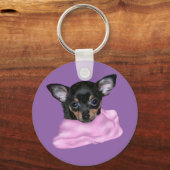 Black and Tan Chihuahua Puppy Sleutelhanger (Voorkant)