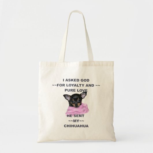 Black and Tan Chihuahua Puppy Tote Bag (Voorkant)