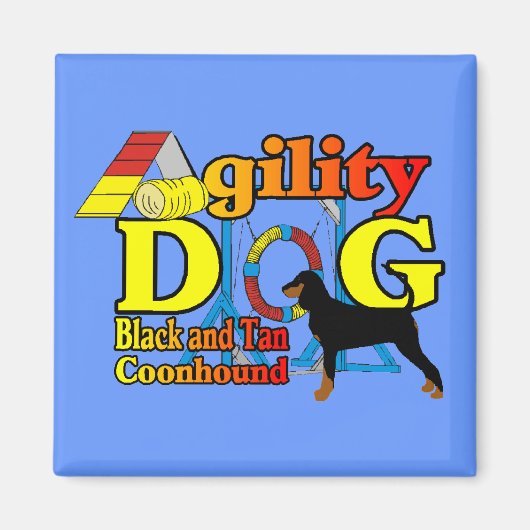 Black_and_Tan_Coonhound Agiliteit Magneet (Voorkant)