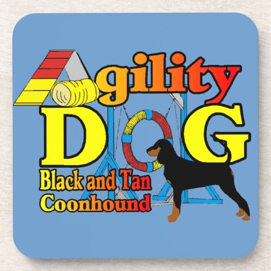 Black and Tan Coonhound Agility Bier Onderzetter (Voorkant)
