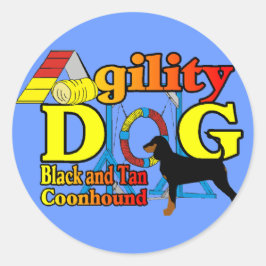 Black_and_Tan_Coonhound Agility Ronde Sticker