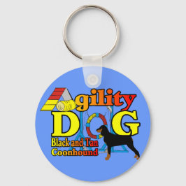 Black_and_Tan_Coonhound Agility Sleutelhanger