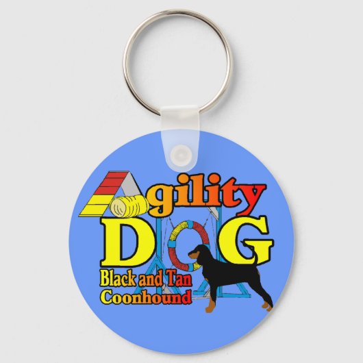 Black_and_Tan_Coonhound Agility Sleutelhanger (Voorkant)
