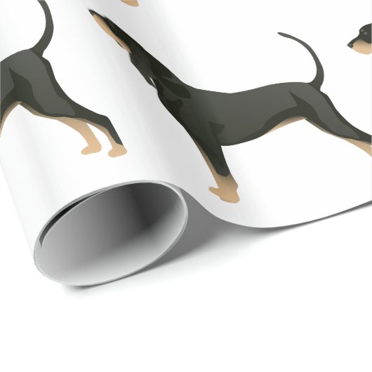 Black and Tan Coonhound Basic Breed  Cadeaupapier (Rol Hoek)