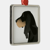 Black and Tan Coonhound Basic Breed  Metalen Ornament (Rechts)