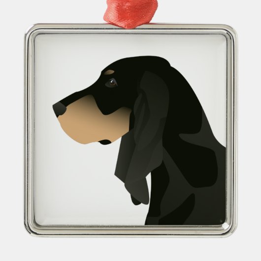 Black and Tan Coonhound Basic Breed  Metalen Ornament (Voorkant)
