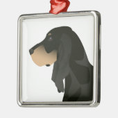 Black and Tan Coonhound Basic Breed  Metalen Ornament (Links)