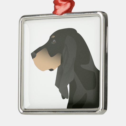 Black and Tan Coonhound Basic Breed  Metalen Ornament (Links)