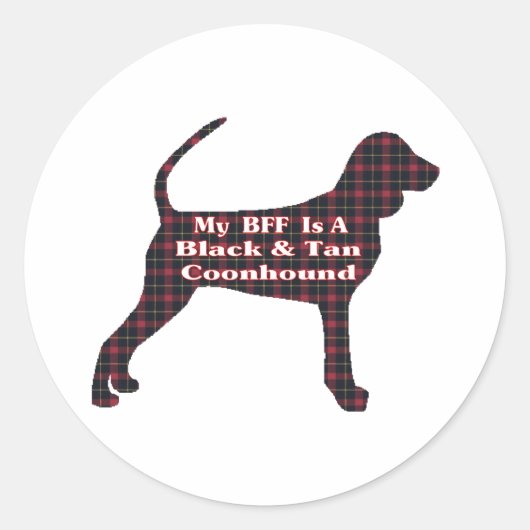 Black and Tan Coonhound BFF Sticker (Voorkant)