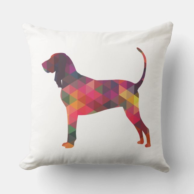 Black and Tan Coonhound Colorful Silhouette Kussen (Voorkant)