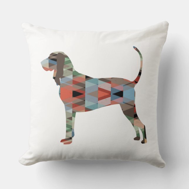 Black and Tan Coonhound Colorful Silhouette Kussen (Voorkant)