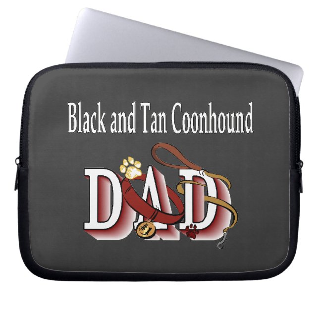 Black and Tan Coonhound Dad Laptop Sleeve (Voorkant)
