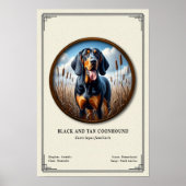 Black and Tan Coonhound Dierkundige Serie Poster (Voorkant)