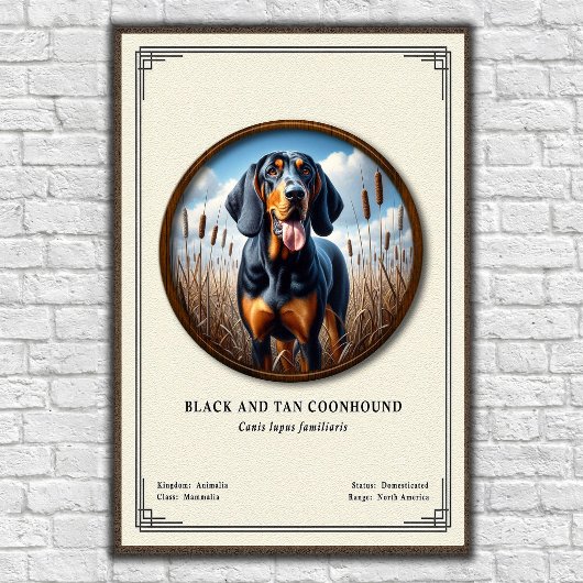 Black and Tan Coonhound Dierkundige Serie Poster