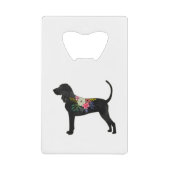 Black and Tan Coonhound Dog Boho Silhouette Creditkaart Flessenopener (Voorkant)