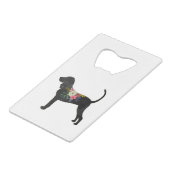 Black and Tan Coonhound Dog Boho Silhouette Creditkaart Flessenopener (Voorkant Gekanteld)