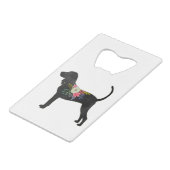 Black and Tan Coonhound Dog Boho Silhouette Creditkaart Flessenopener (Achterkant Gekanteld)