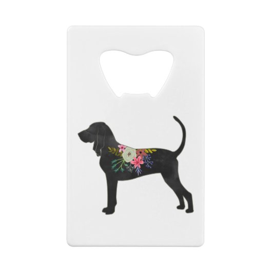 Black and Tan Coonhound Dog Boho Silhouette Creditkaart Flessenopener (Achterkant)