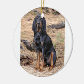 Black and Tan Coonhound Dog Keramisch Ornament (Links)