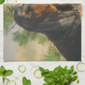 Black and Tan Coonhound Dog Kitchen Towel Theedoek (Gevouwen)