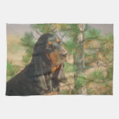 Black and Tan Coonhound Dog Kitchen Towel Theedoek (Horizontaal)