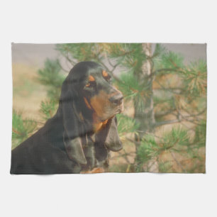 Black and Tan Coonhound Dog Kitchen Towel Theedoek
