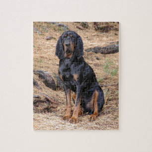 Black and Tan Coonhound Dog Legpuzzel
