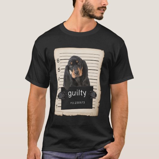 Black and Tan Coonhound Dog Mok Shot T-shirt (Voorkant)