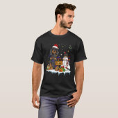 Black And Tan Coonhound Dog With Santa Hat Christm T-shirt (Voorkant volledig)