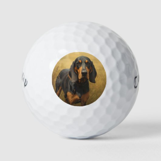 Black and Tan Coonhound Golfballen (Voorkant)