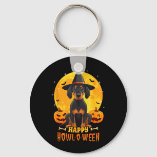 Black And Tan Coonhound Halloween-hondengehuil O W Sleutelhanger