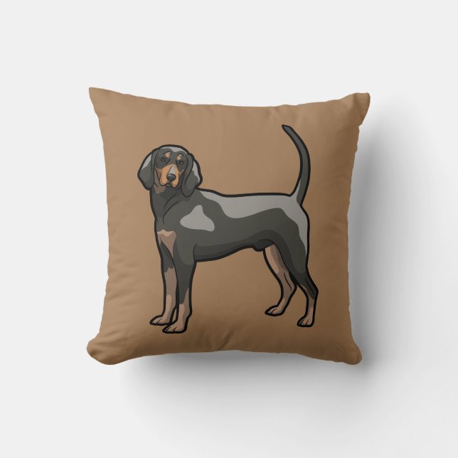 Black and Tan Coonhound Kussen (Voorkant)