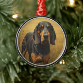 Black and Tan Coonhound Metalen Ornament