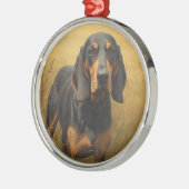 Black and Tan Coonhound Metalen Ornament (Links)