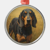 Black and Tan Coonhound Metalen Ornament (Voorkant)