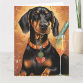 Black and Tan Coonhound Nieuwjaar  Kaart (Voorkant)