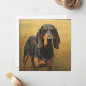 Black and Tan Coonhound Notitiekaartje (Voorkant / Achterkant in situ)