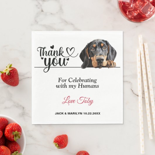 Black and Tan Coonhound Papier Servet (Insitu)