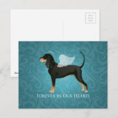 Black and Tan Coonhound Pet Dog Memorial Angel Briefkaart (Voorkant / Achterkant)