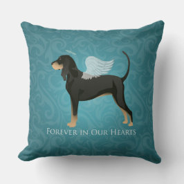 Black and Tan Coonhound Pet Dog Memorial Angel Kussen